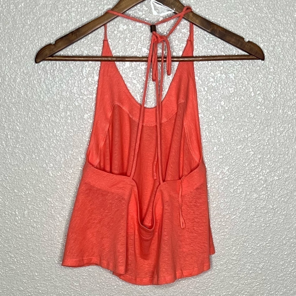 Free People Long Weekend Linen Knitted Halter Tank Top - Picture 10 of 12